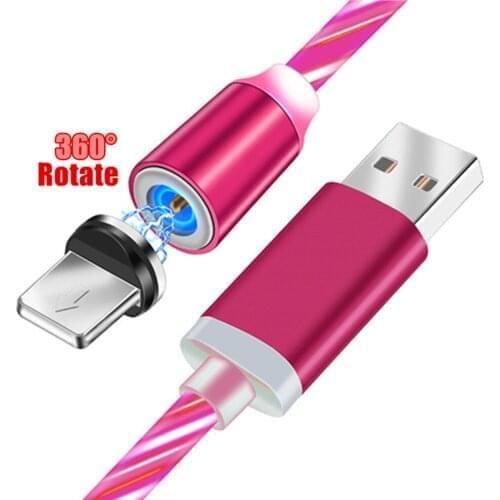 For Huawei P Smart 2019 P8 P9 P20 P30 lite LED Following Light Magnetic Micro Type C USB Cable Fast Cable Redmi Note 8 Pro 8T 7