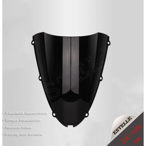 For Kawasaki ZX-10R 10R 2006 2007 Windscreen Windshield Shield Screen Visor Black and Transparent