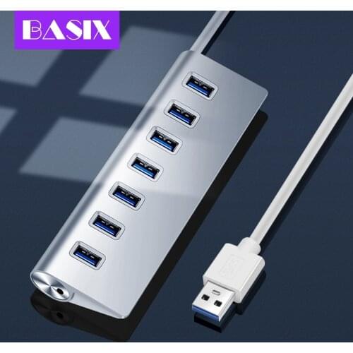 USB 3.0 HUB 7 Port Aluminum 5Gbps High Speed Docking Station Usb 3.0 Splitter for MacBook for PC Laptop Computer Accessories