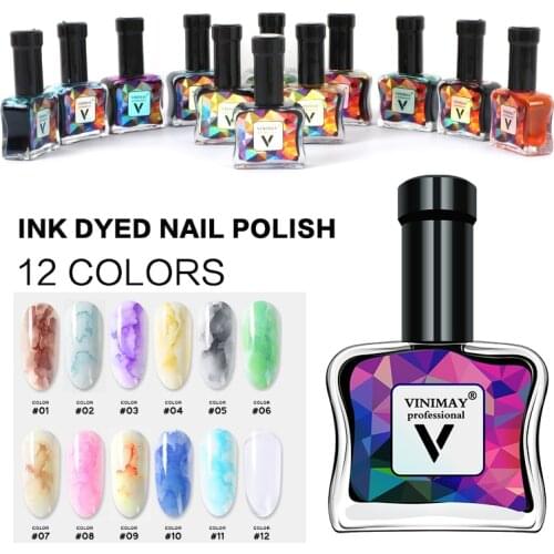 VINIMAY Watercolor Ink Gel Nail Polish Blooming Gel Magic Smudge Bubble Gel Nail DIY Varnish Manicure Decoration Nail Salon Set