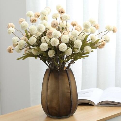 5 Heads Artificial Flower Bouquet Silk Dandelion Flower Ball Fake Flowers DIY Home Widding Decoration Valentines Day Gifts