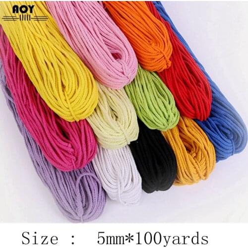 5mm twisted rope 100% Cotton Round Cord for DIY handmade Crafts Sewing Accessories Woven String Home Decorative supply 100yards