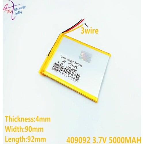 3 line 409092 3.7V 5000MAH 409090 409095 Li-ion( Polymer lithiumion) battery for 7,8,9inch tablet PC ICOO D70pro II,Sanei