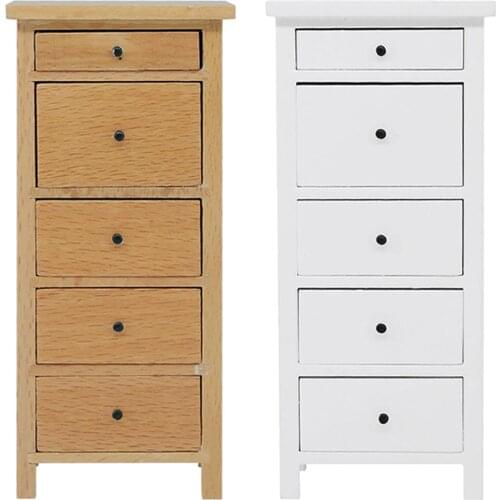 1:10 Scale Dollhouse Tall Chest of Drawers Model Miniature Furniture Gift