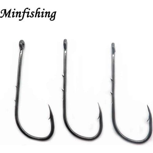 Minfishing 100 PCS Double Barbed Fishing hook Baitholder Fishhook High Carbon Steel Sea Fishing Hooks
