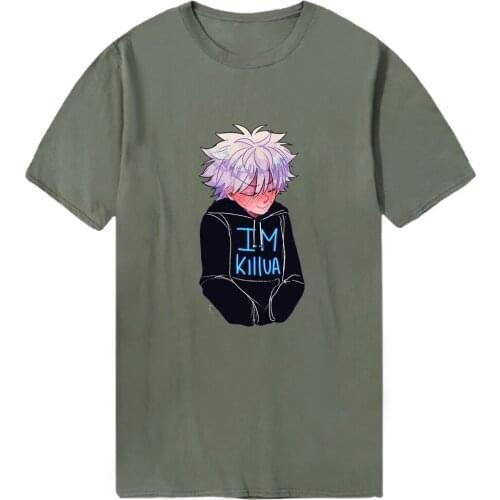 HUNTERXHUNTER Hip Hop Man T-shirts Cotton Short Sleeve Plus Size Tshirts Vintage Military Tees Bodybuilding Tops Dadera Hombre