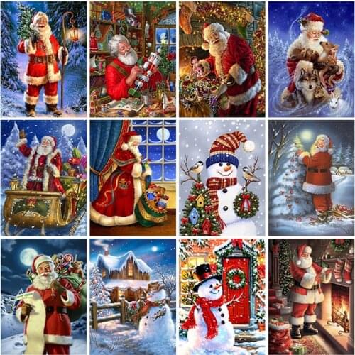 5D Diamond Painting Kits Full Round Square with AB Drill Mosaic Christmas Gift Embroidery Winter Snow Cross Stitch Home Decor
