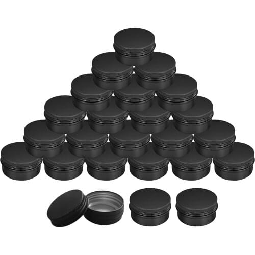 Set of 24 Empty Tin Jars Cans Screw Top with Lids for Makeup Lotion Bead Eye Shadow Rhinestone Samples Travel Tins Candle 20g