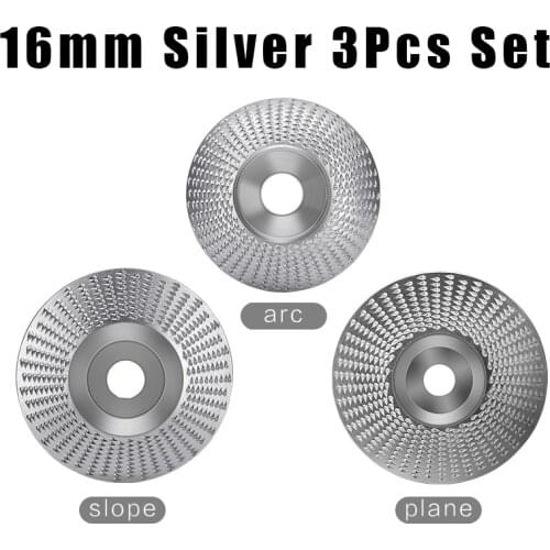 3pcs Set Bore 16mm Wood Grinding Polishing Wheel Rotary Disc Sanding Wood Carving Tool Abrasive Disc Tools for 4" Angle Grinder