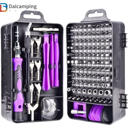 DIY Tools For Cellphone Disassembly Watch And Clock Repair Screwdriver Multi-Function 135 In 1 S2 Steel Screwdriver Set