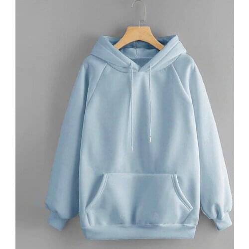 Fleece Soild Color Sweatshirts Women Harajuku Hoodie Japanese Korean Style Casual Hooded Pullover Hoodies Long Sleeved Autumn