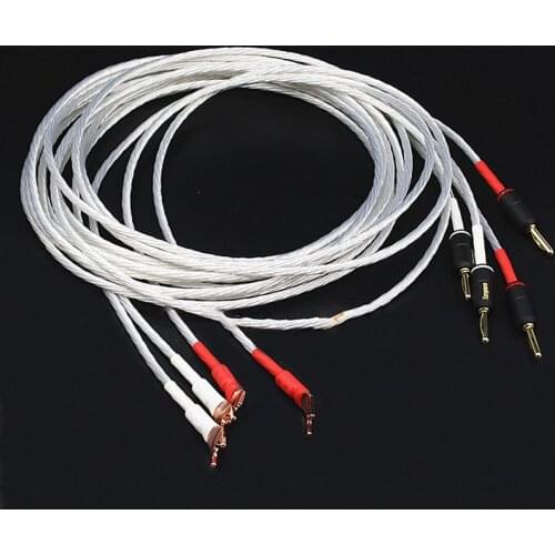 OCC HiFi Audio Audiophile Silver Plated Speaker Cable Whit Banana or Spade Plug