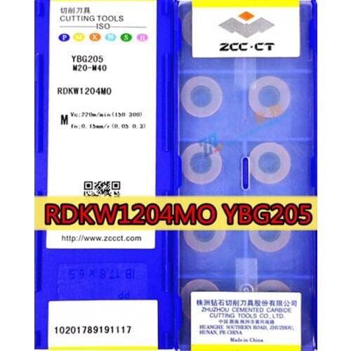 RDKW10T3MO YBG205 RDKW1204MO YBG205 100% original Zcc.ct Carbide insert processing： stainless steel