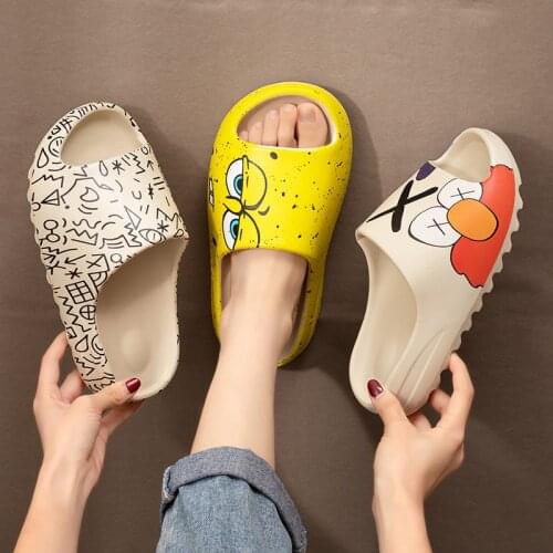 Unisex Men Women Slippers Platform Fish Mouth Flip Flops Cool Beach Slides Soft Non-Slip Cute Cartoon Home Shoes Womens Sandals