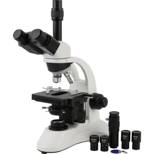 Simul Focal 40X-1600X Professional Medical Clinic Lab Vet Trinocular Stereo Phase Compound Biological Microscope