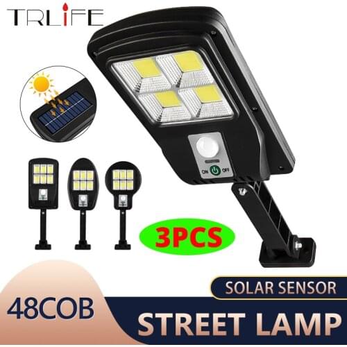 1/2/3pcs Mini Solar Steet Lamp 48COB Cheap Outdoor Light Household Human Body Induction Waterproof Garden Wall Lamps Manual