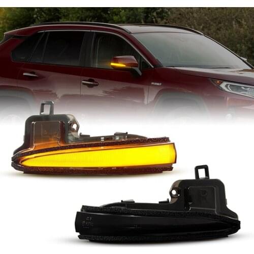 2Pcs LED Dynamic Amber Mirror Turn Signal Light For Toyota Tacoma MK3 16-20 Highlander MK4 Alphard 16-19 MK3 Vellfire RAV4 MK5