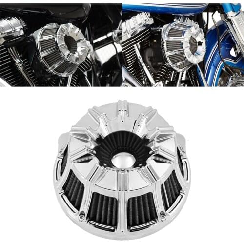Motorcycle Air Cleaner Intake Air Filter Chrome Aluminum For Harley Touring Road King Glide Sportster Dyna Softail FLHX 2000-up