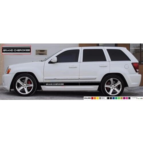 For 1Set/2Pcs Stickers Decal Stripe for Grand Cherokee WK2 2005 2006 2007 2008 2009 2010 Car Styling