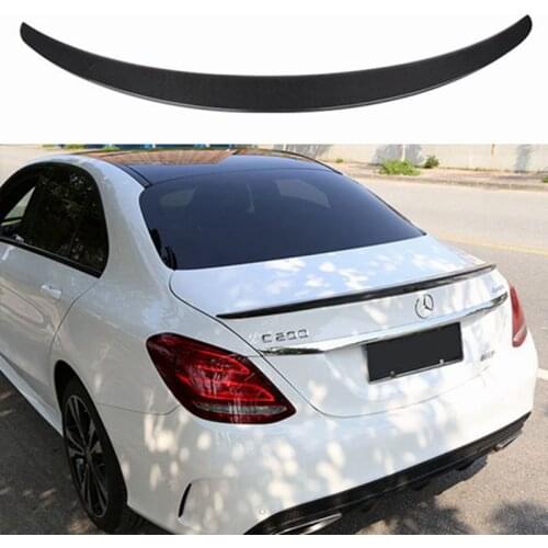 For W205 Carbon Fiber Rear Spoiler Wing C Class 4 doors Sedan 2015 + C180 C200 C250 C300 C450 C43 C63