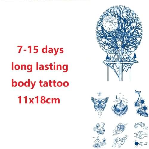Custom temporary body tattoo herbal juice semi-permanent tattoo stickers matte non-reflective
