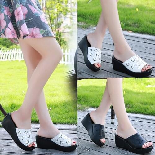 Womens Flip-Flops Platform Sponge Cake Sandals And Wedges Slippers Hollow Open Toe Casual Womens Slippers сандали женские
