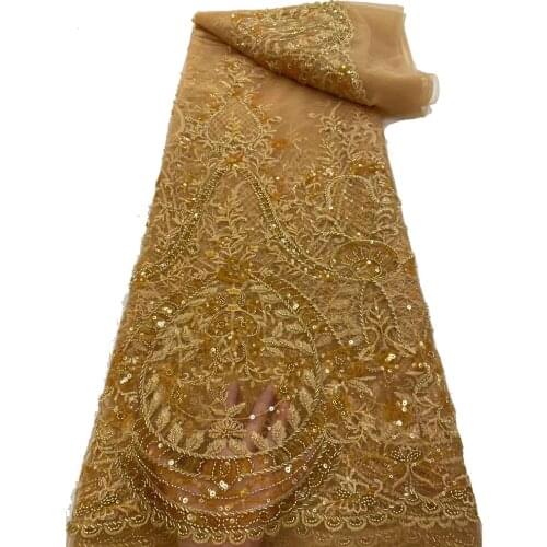 Rhinestones pearls African 3D lace fabric baby blue Nigerian beaded lace hot sale applique flower voile french tulle mesh laces