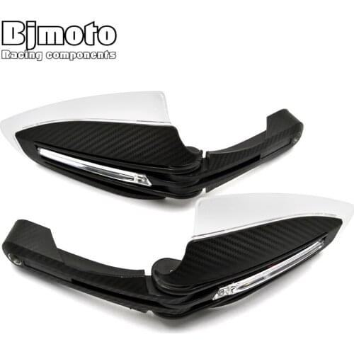 1 Pair Motorcycle ATV 28mm 22mm Handbar Yellow white LED Light Handguard Hand Guard Wind Deflector Shield Falling Hand Protector