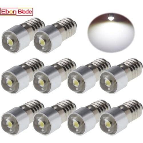 10Pcs E5 E5.5 Screw Base Miniature Instruction LED Light COB 0.5W White Replacement Bulb Dolls House Lamp 3V 6V 6.3V 12V 24V DC