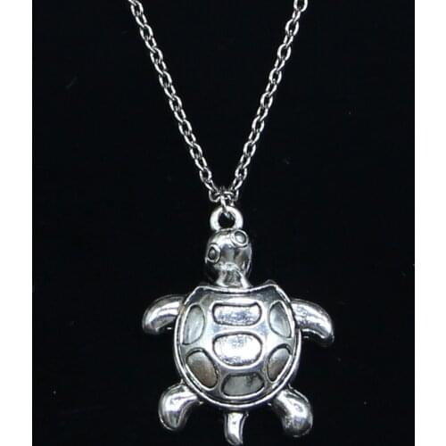 20pcs New Fashion Necklace 34x26mm tortoise turtle sea Pendants Short Long Women Men Colar Gift Jewelry Choker