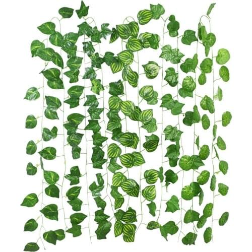 230cm Green Silk Artificial Hanging Ivy Leaf Garland Plants Vine Leaves Diy For Home Wedding Decoration Garden Party Decor