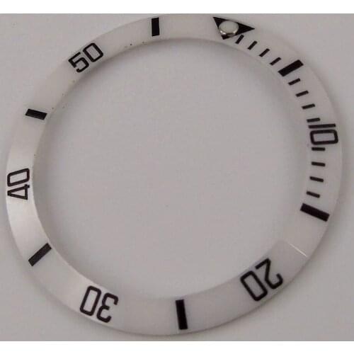38mm black marks White ceramic bezel bezel insert fit for 40mm SUB mens watch