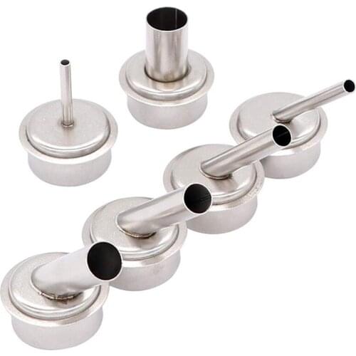 6Pcs Quick 861DW Hot Air Station Resisting Nozzles 3/4/6/8/10/12mm Nozzle Sleeve for PCB Microscope Soldering Repair