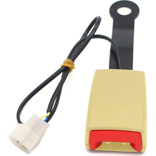 Car Front Seat Belt Buckle Padding Socket Plug 7/8" Camlock Connector with Warning Cable