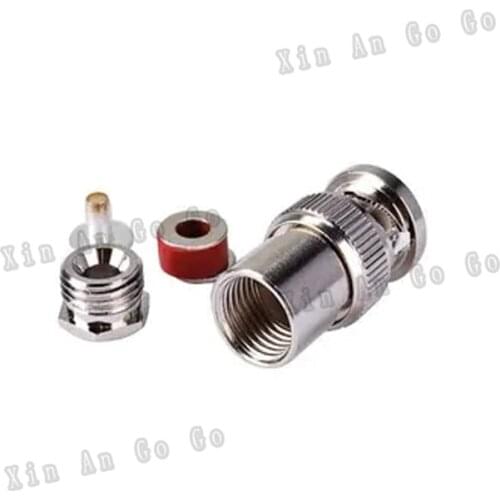 BNC male No welding crimp RF connector BNC male crimp Plug for RG58 RG142 LMR195 coaxial cable fast ship