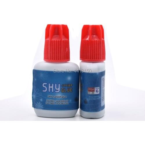 Free Shipping 1 bottle 1-2s dry time Most Powerful Fastest Korea Sky Glue S+ for Eyelash Extensions MSDS Adhesive,10ml R Cap
