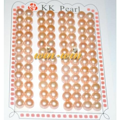 AAAA FREE SHIPPING Freshwater 7-8mm Loose Pearl, Half Drilled