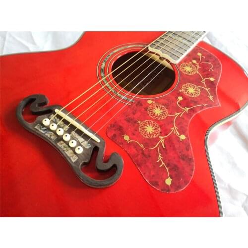 Free shipping unique 6 string 43 inch J20 acoustic guitar,redfolk guitar,Spruce plywood guitar,flamed maple veneer back