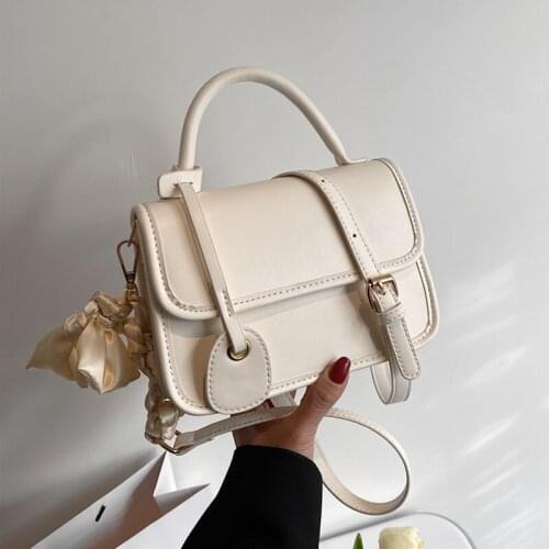 Burminsa Summer Bowknot Scarf Small Women Handbags Unique Design Solid Color High Quality Flap Ladies Shoulder Crossbody Bags