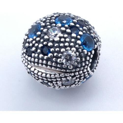 Cosmic Stars Clip Charms 925 Sterling Silver Multi-Colored Crystal Stopper Beads for Jewelry Making Fits Original Charm Bracelet