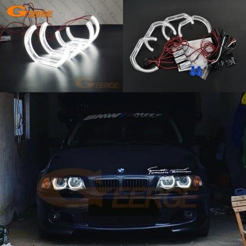 Excellent Ultra bright DTM Style led Angel Eyes halo rings For BMW E46 Convertible Coupe pre LCI 2001 2002 2003 Xenon Headlight
