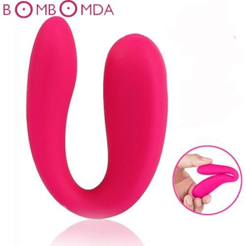 Dual Head Vibrating U Shape G-Spot Vagina Vibrators Clitoris Stimulation Anal Plug Vibrator Adult Erotic Sex Product for Couples