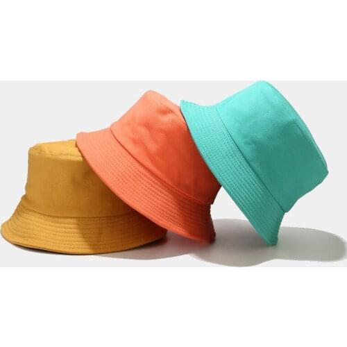 Double-sided Wearing Cap Solid Color Bucket Hat Men Women Sun Hat Reversible Fisherman Hat Summer Panama Cap Sun Fishing Hat
