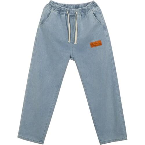 Jeans men 2020 blue jeans retro straight pants Harajuku jeans loose belt denim high quality