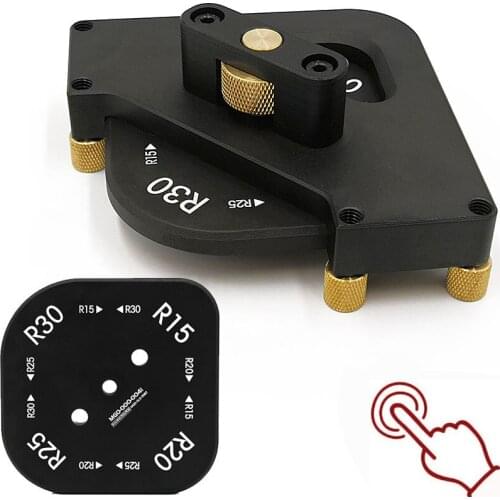 Aluminium Alloy R15/R20/R25/R30 Radius Chamfer Profile Template Kits Router Table Corner Jig for Trimming Tool Woodworking tool