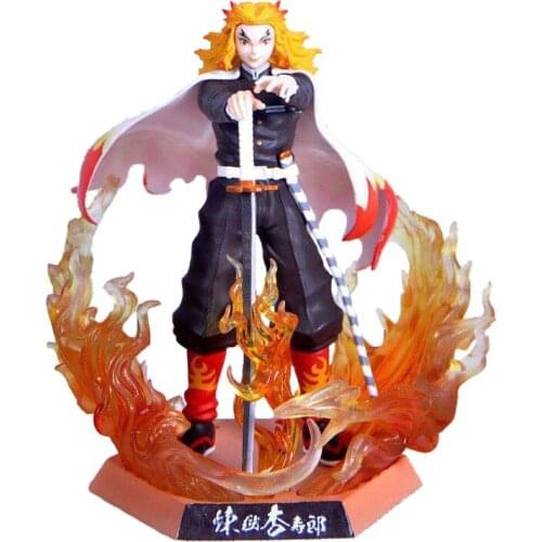 21cm Demon Slayer Rengoku Kyoujurou PVC Action Figures Toys GK Anime Kimetsu No Yaiba PVC Figurine Toy