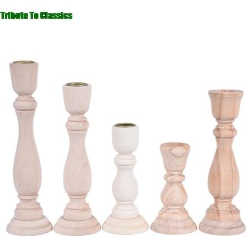 Candlesticks Holders, Retro Wood Classic Candlesticks Holders Wedding Decoration 1PC