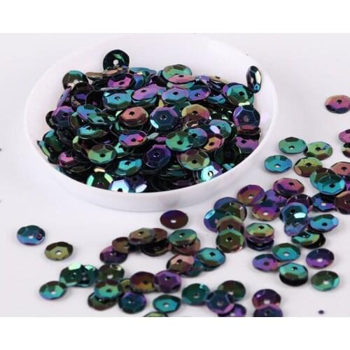 ISequins 720pcs(10g) AB Plating Black Sequin 6mm Cup Round Loose sequins Paillettes Sewing Wedding Craft DIY Scrapbook Accessory