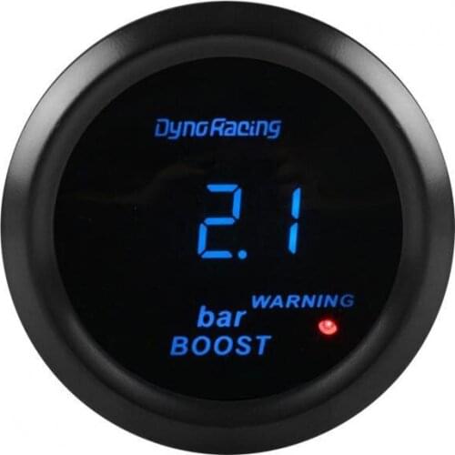Turbo Boost Meter Turbo Boost Gauge Digital Blue LED ABS 52mm Turbo Pressure Meter for 12V 4/6/8 Cylinders Gasoline Vehicles