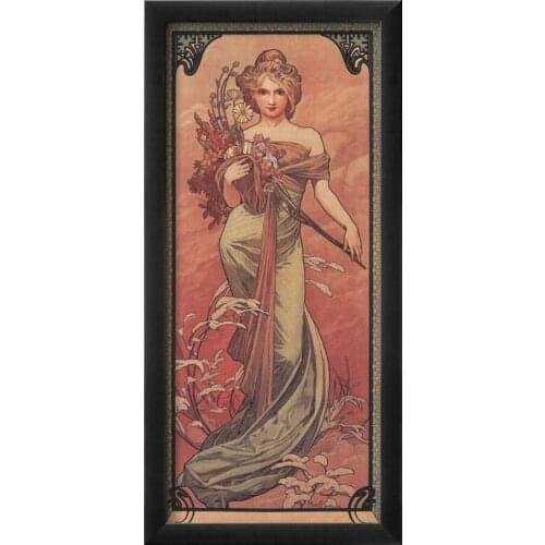 High quality Printemps 1900 Alphonse Mucha oil painting canvas Hand painted Portrait Modern Art Reproduction